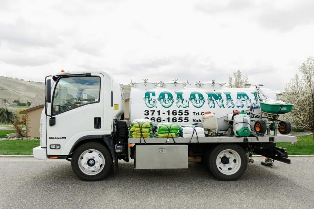Colonial Lawn and Garden service truck