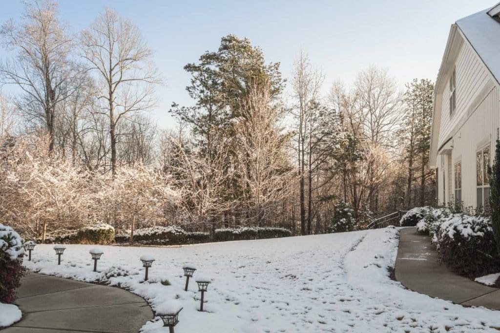 a photo of a lawn covered in snow